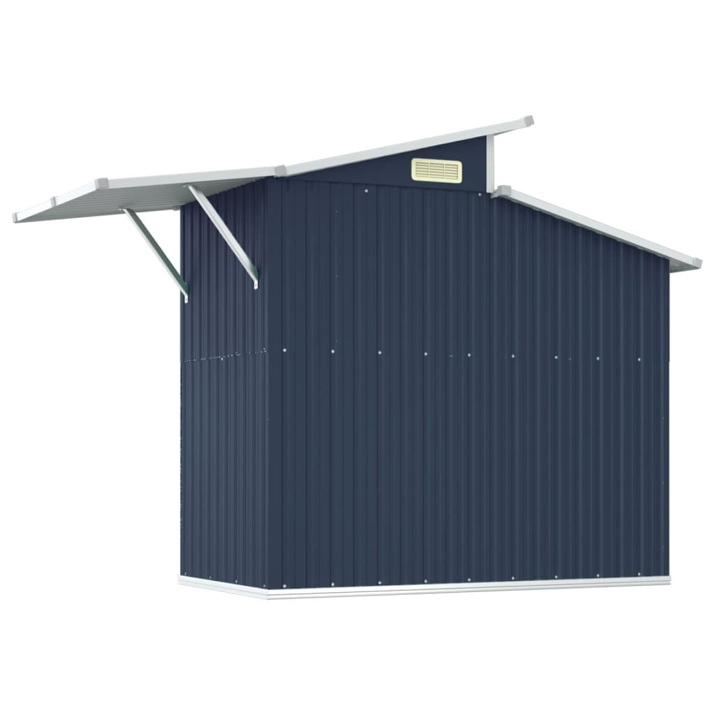 vidaXL Garden Shed Anthracite 106.3"x51.2"x82.1" Galvanized Steel