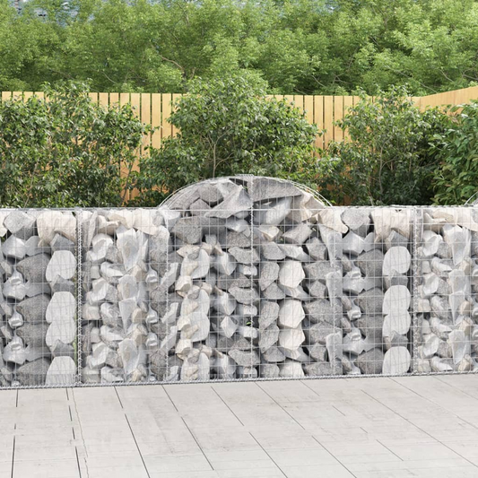 vidaXL Arched Gabion Baskets 4 pcs 78.7"x19.7"x39.4"/47.2" Galvanized Iron