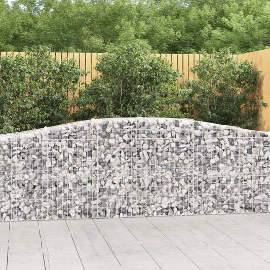 vidaXL Arched Gabion Basket 157.5"x19.7"x31.5"/39.4" Galvanized Iron