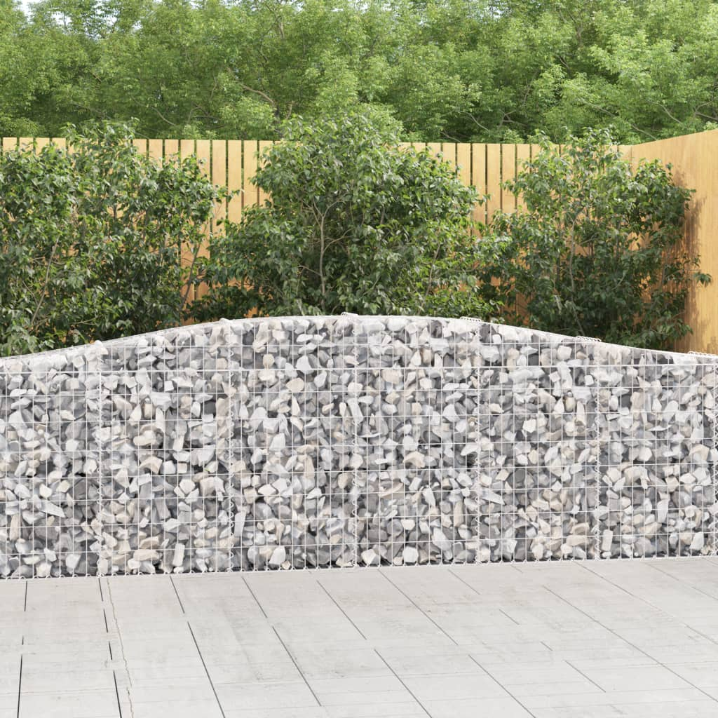 vidaXL Arched Gabion Baskets 3 pcs 157.5"x11.8"x31.5"/39.4" Galvanized Iron