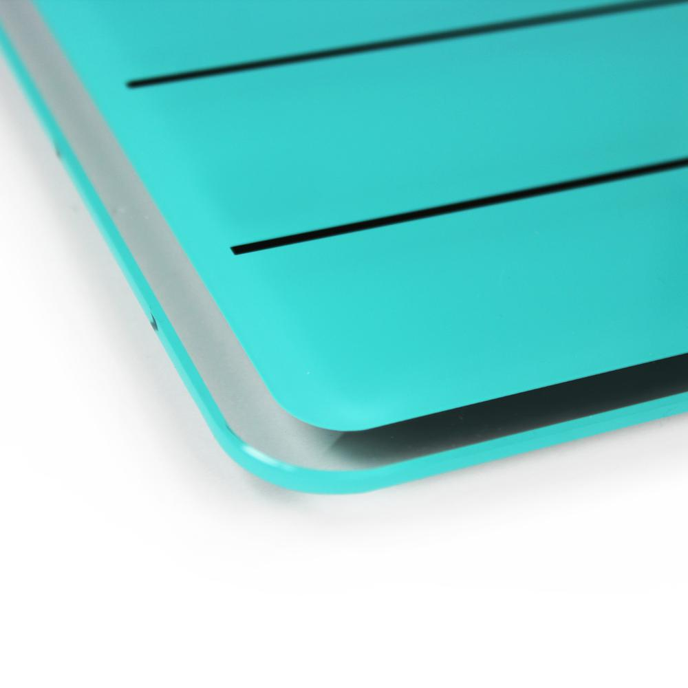 Glacier Teal & Black Plan & Grid Glass Dry Erase Board - 14" x 14"