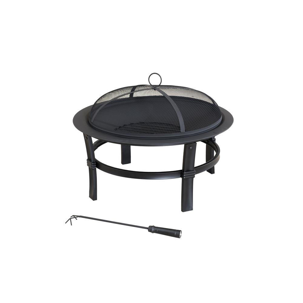 Sunjoy 29 in Hudson Wood-burning Round Firepit for Outside