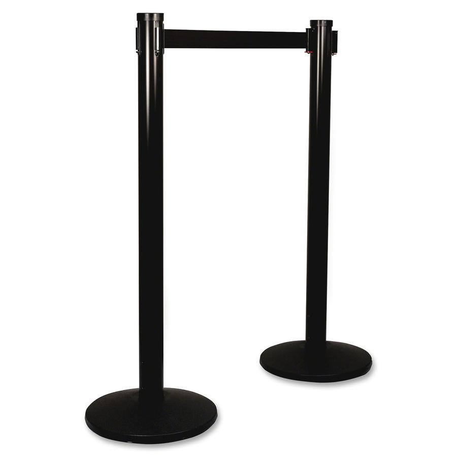 Tatco Adjusta-Tape Stanchion Post - Black 10 ft Post Black Tape - Black - 2 / Box