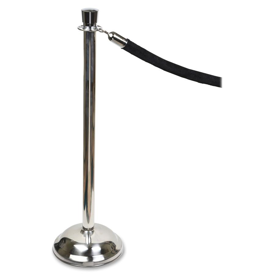 Tatco Heavy-duty Posts for Stanchion - Stainless Steel 41" Post Black Rope - Chrome - 2 / Box