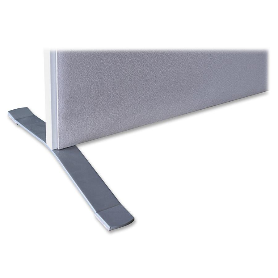 Lorell Panel System Feet - 2" Width x 18.4" Depth x 1.9" Height - Aluminum - Aluminum