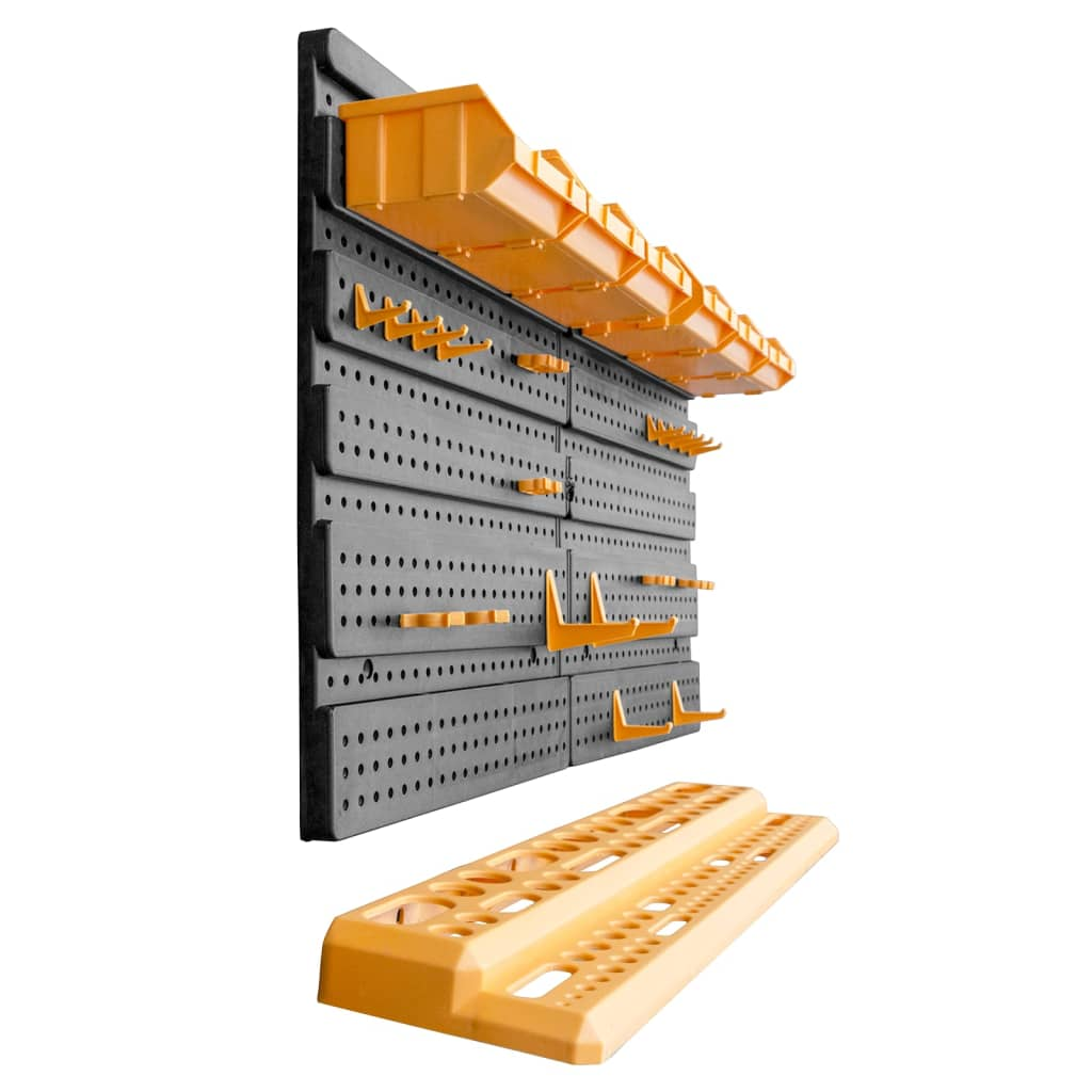 vidaXL Tool Wall 25.4"x15.2" 26 Tool Holders PP