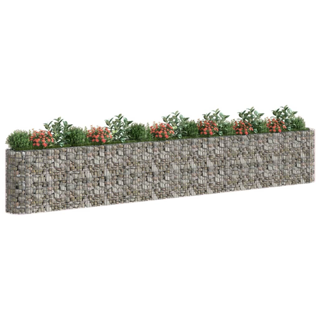 vidaXL Gabion Raised Bed Galvanized Iron 240.2"x19.7"x39.4"