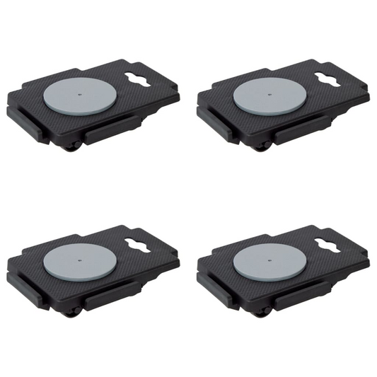 vidaXL Moving Dollies with 8 Wheels 4 pcs Black Polypropylene 330.7 lb