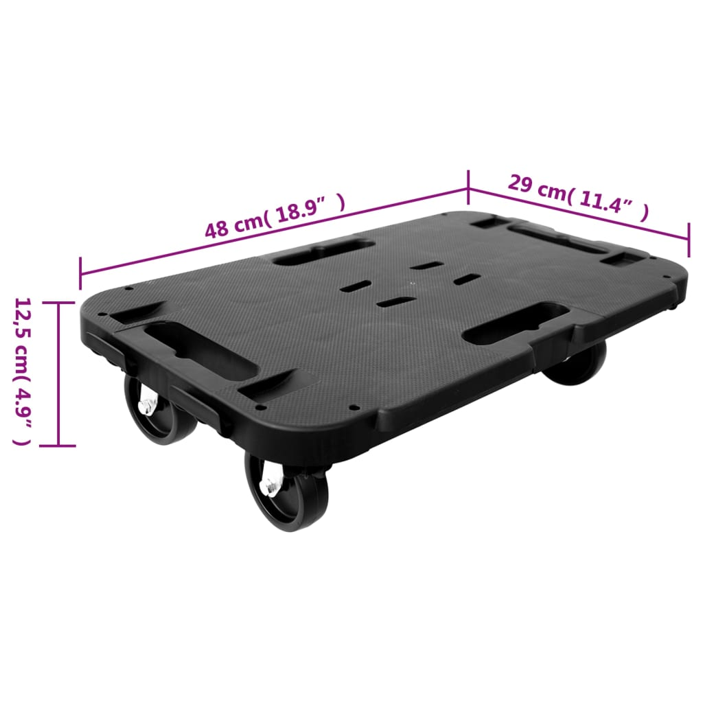 vidaXL Transport Trolley Black Polypropylene 661.4 lb