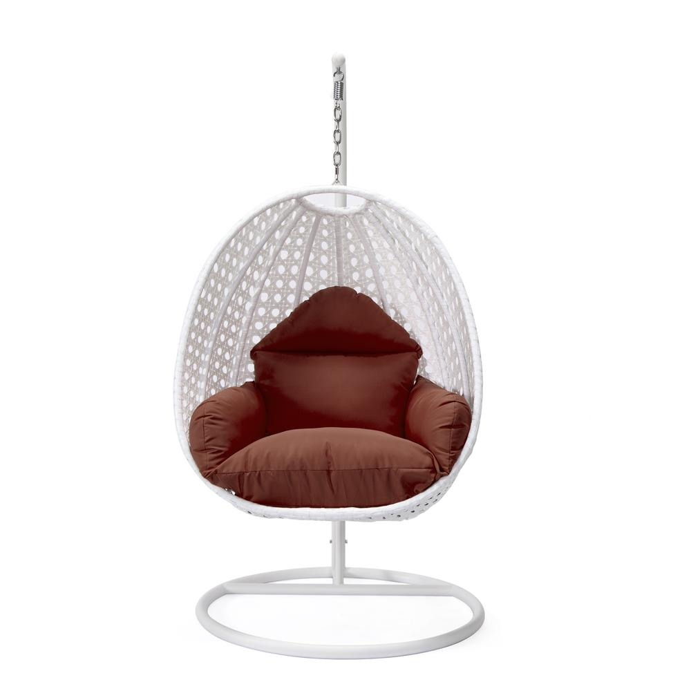 White Wicker Hanging Egg Swing Chair