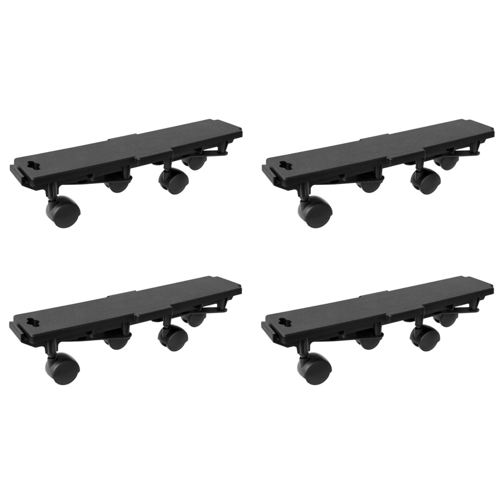 vidaXL Moving Dollies with 4 Wheels 4 pcs Black Polypropylene 374.8 lb