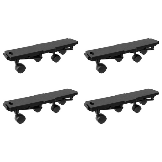 vidaXL Moving Dollies with 4 Wheels 4 pcs Black Polypropylene 374.8 lb