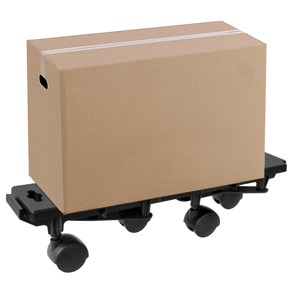 vidaXL Moving Dollies with 4 Wheels 4 pcs Black Polypropylene 374.8 lb