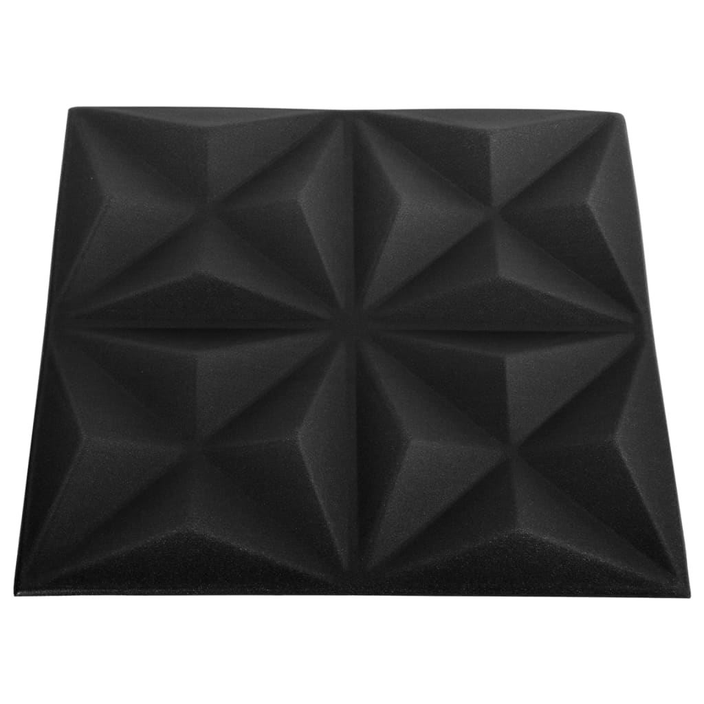 vidaXL 3D Wall Panels 48 pcs 19.7"x19.7" Origami Black 129.2 ft²