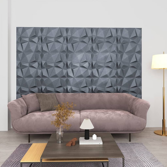 vidaXL 3D Wall Panels 48 pcs 19.7"x19.7" Diamond Gray 129.2 ft²