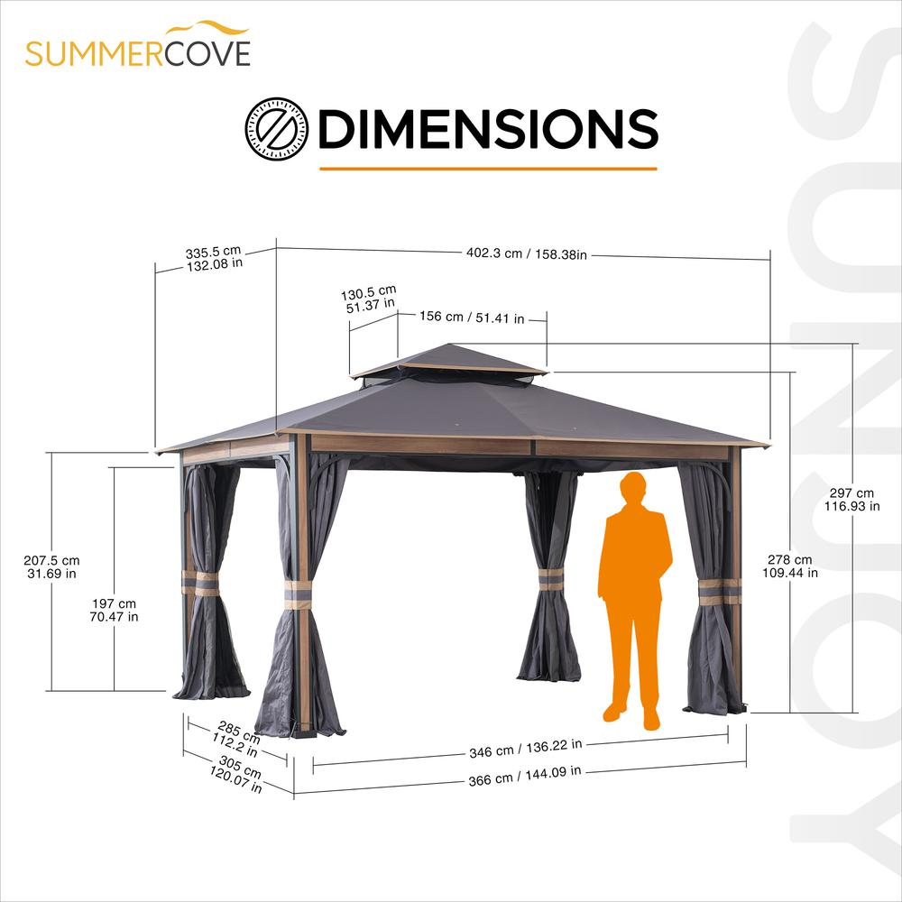 Howards Outdoor Patio Steel Frame 2-Tier Soft Top Gazebo