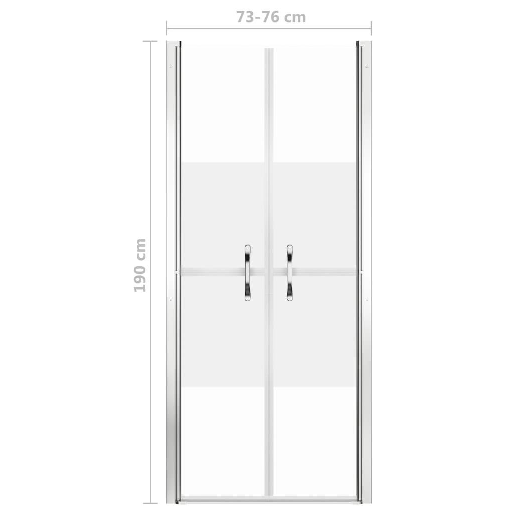 vidaXL Shower Door Half Frosted ESG 29.9"x74.8"