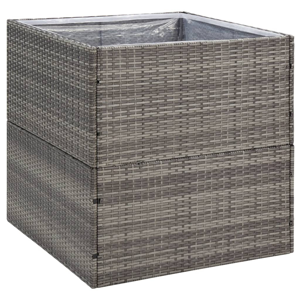 vidaXL Garden Planter Gray 31.5"x31.5"x31.5" Poly Rattan