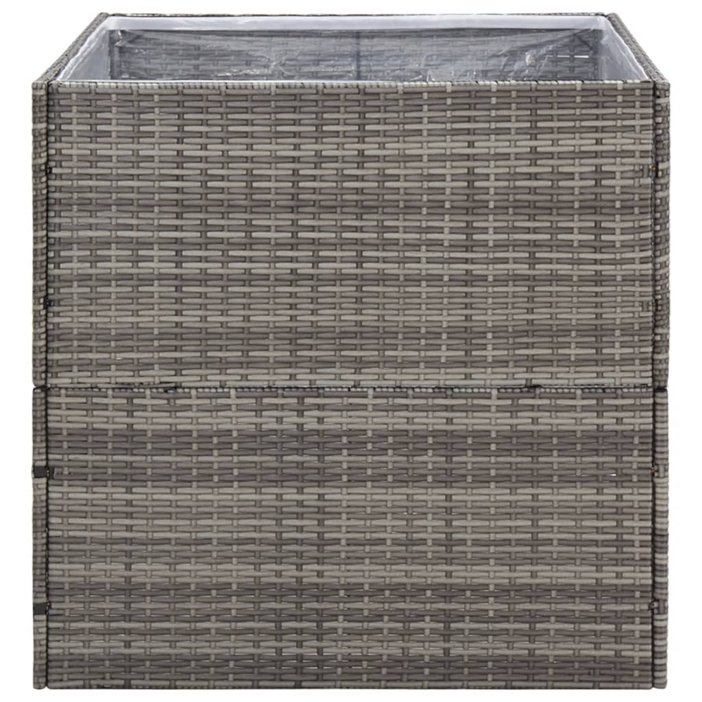 vidaXL Garden Planter Gray 31.5"x31.5"x31.5" Poly Rattan