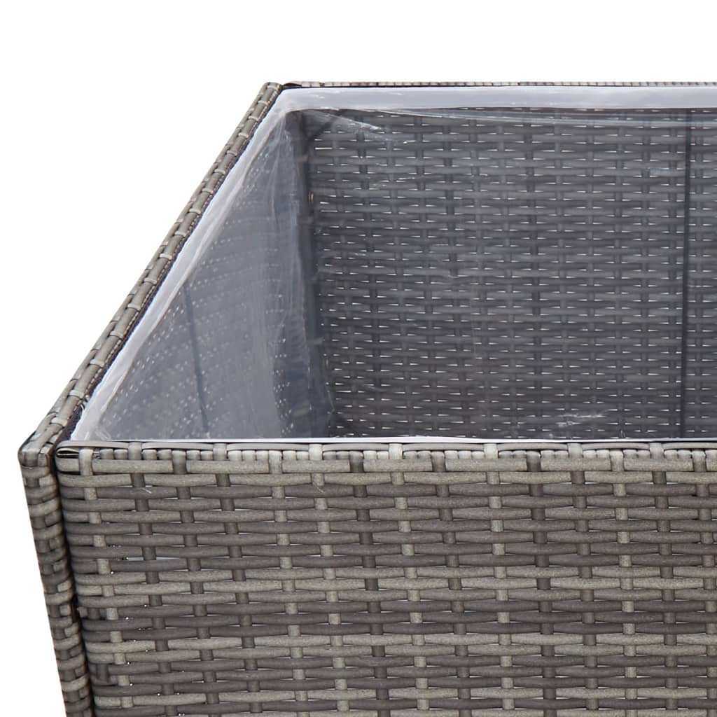 vidaXL Garden Planter Gray 31.5"x31.5"x31.5" Poly Rattan