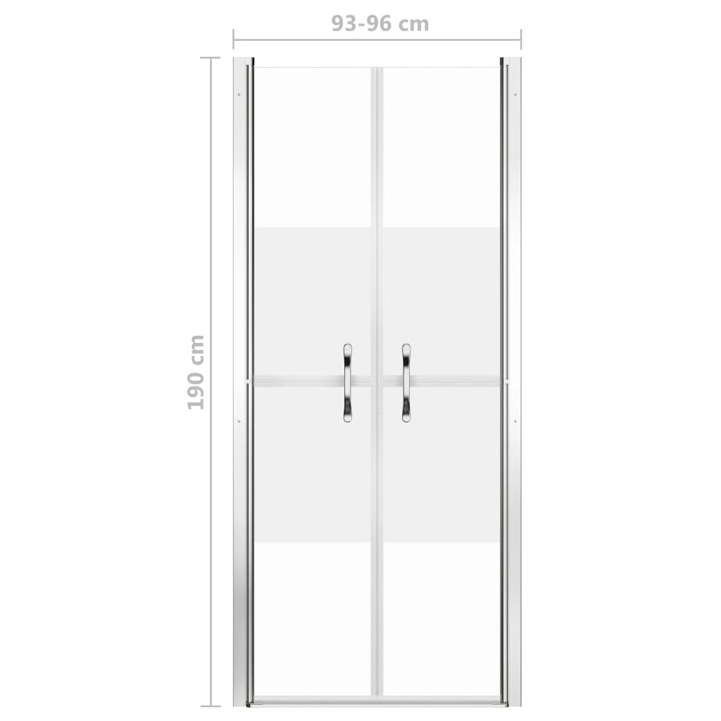 vidaXL Shower Door Half Frosted ESG 37.8"x74.8"