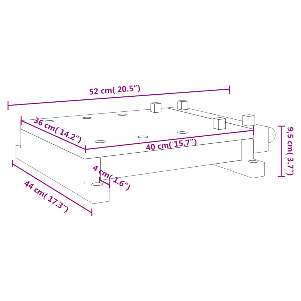 vidaXL Workbench Tabletop with Vice 20.5"x17.3"x3.7" Solid Wood Acacia