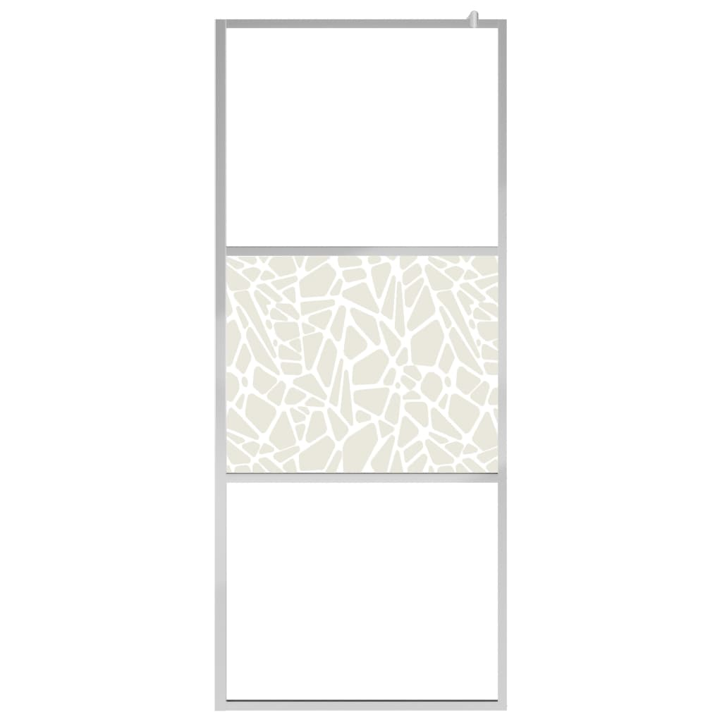 vidaXL Walk-in Shower Wall ESG Glass with Stone Design 31.5"x76.8"