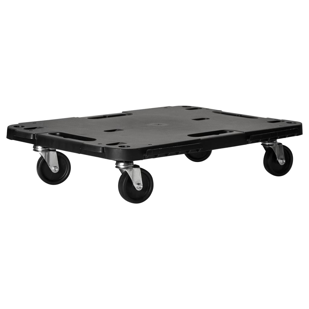 vidaXL Transport Trolleys 2 pcs Black 22.8"x15"x4.7" Polypropylene