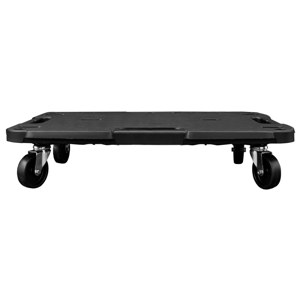 vidaXL Transport Trolleys 2 pcs Black 22.8"x15"x4.7" Polypropylene