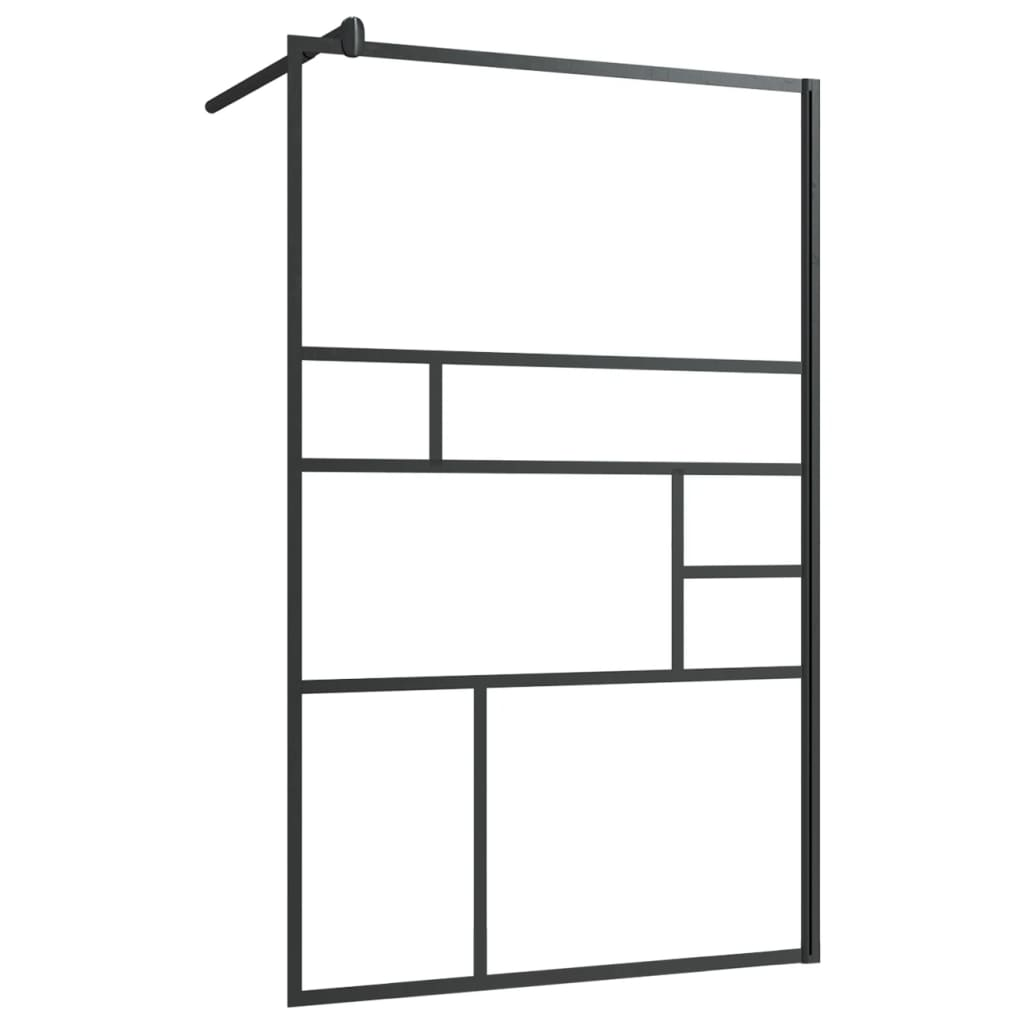 vidaXL Walk-in Shower Wall with Clear ESG Glass 39.4"x76.8" Black