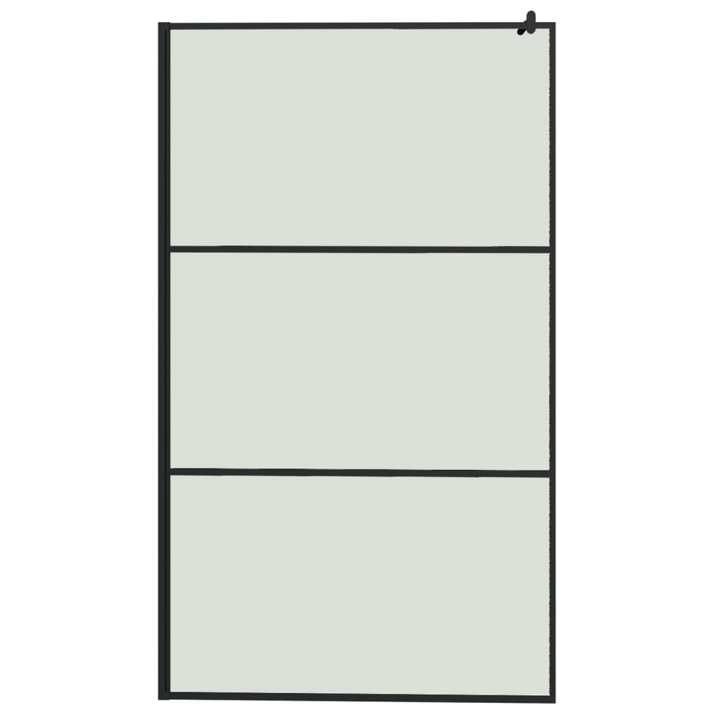 vidaXL Walk-in Shower Wall with Shelf Black 45.3"x76.8" ESG Glass&Aluminum