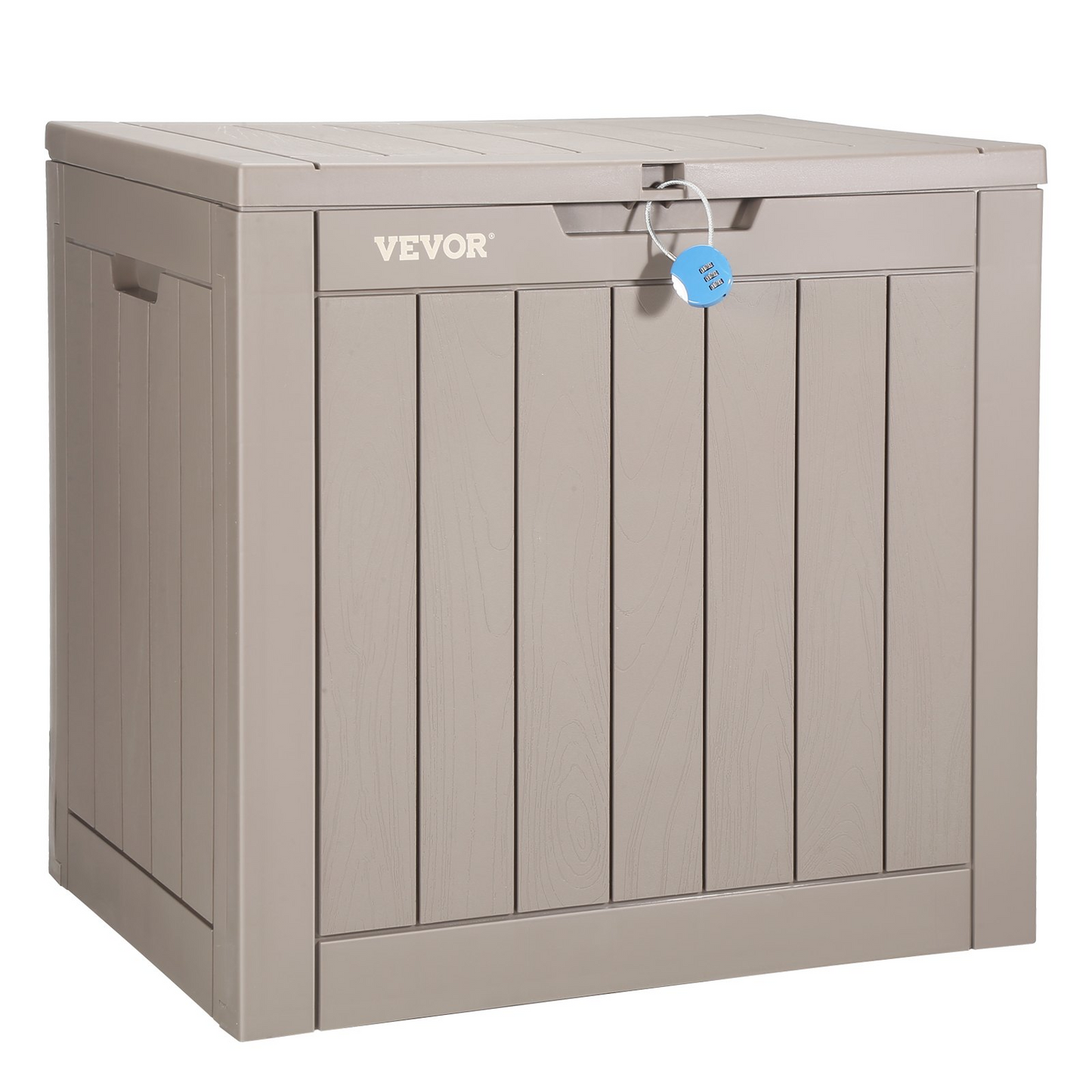 VEVOR Deck Box, 31 Gallon Outdoor Storage Box, 22.1" x 17.1" x 20.9" , Waterproof PP Deckbox with Aluminum Alloy Padlock, for Patio Furniture, Pool Toys, Garden Tools, Outdoor Cushions, Gray