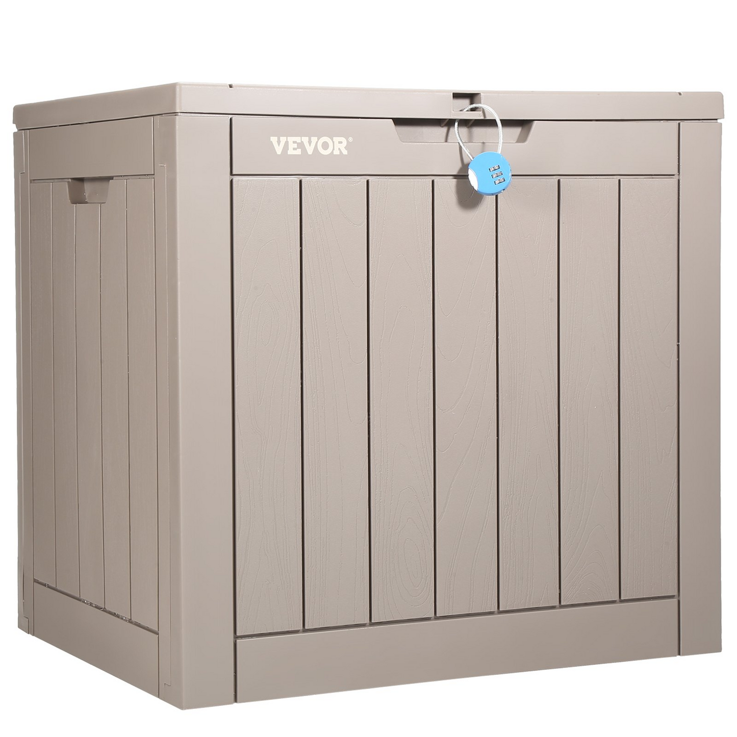 VEVOR Deck Box, 31 Gallon Outdoor Storage Box, 22.1" x 17.1" x 20.9" , Waterproof PP Deckbox with Aluminum Alloy Padlock, for Patio Furniture, Pool Toys, Garden Tools, Outdoor Cushions, Gray