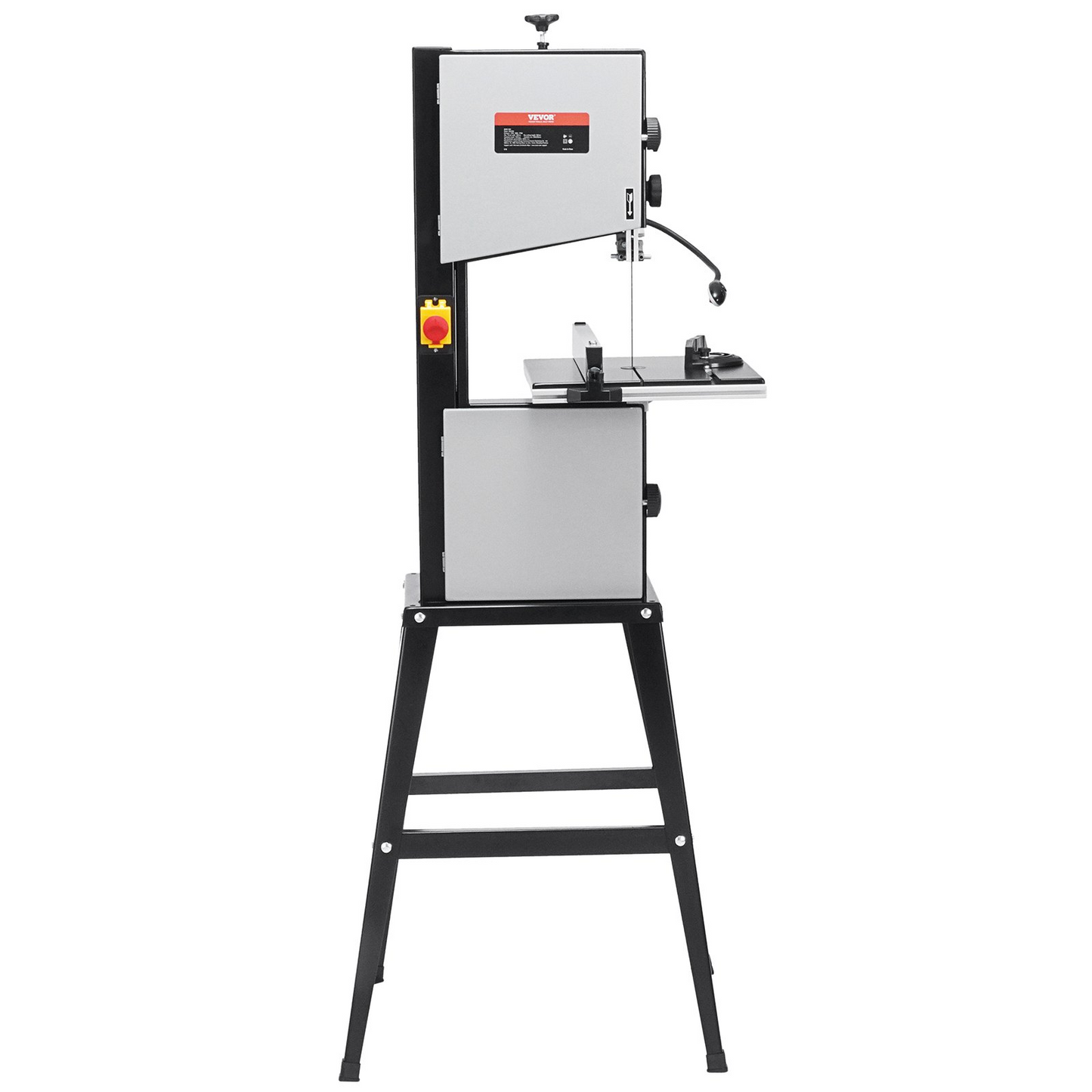 VEVOR Band Saw with Stand, 10-Inch, 560 & 1100 RPM Two-Speed Benchtop Bandsaw, 370W 0.5HP Motor with Metal Stand Optimized Work Light Workbench Fence and Miter Gauge, for Woodworking Aluminum Plastic