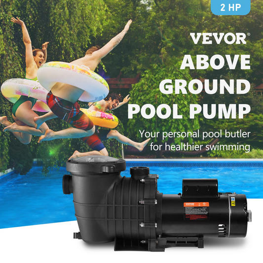 VEVOR Pool Pump 2.0HP 230V, Variable Dual Speed Pumps 1500W, 5520 GPH Max Flow, Powerful Self-priming Swimming Pool Motor for Above Ground Pool, w/ Strainer Filter Basket, ETL Certification