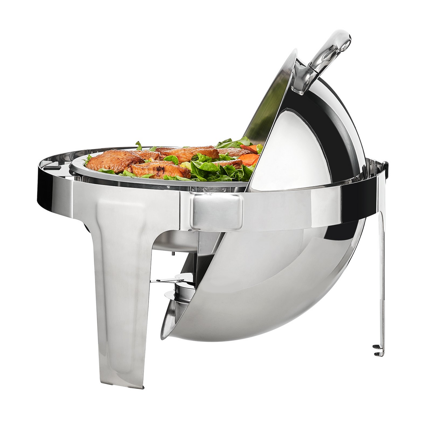 VEVOR Roll Top Chafing Dish Buffet Set, 6 Qt 2 Pack, Stainless Steel Chafer with 2 Full Size Pans, Round Catering Warmer Server with Lid Water Pan Stand Fuel Holder, for at Least 5 People Each