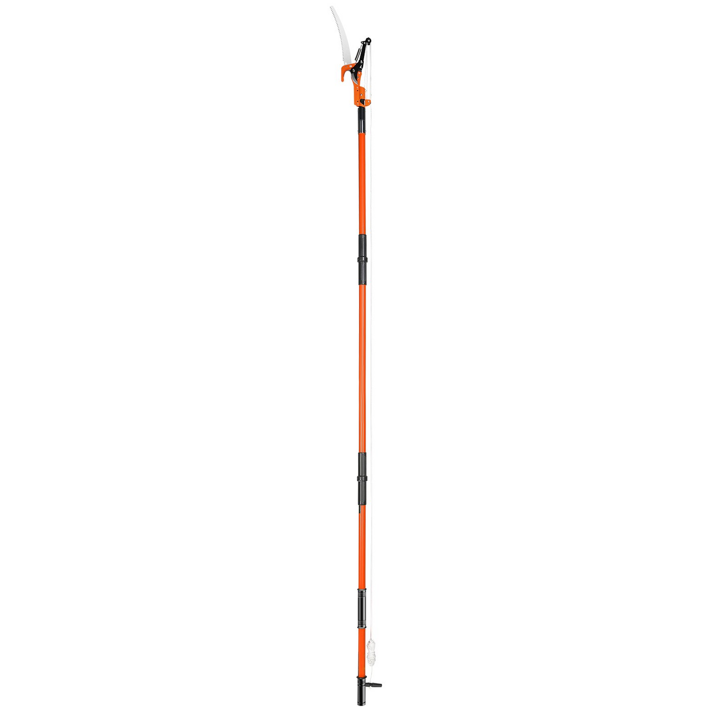 VEVOR Manual Pole Saw, 7.3-27 ft Extendable Tree Pruner, Sharp Steel Blade and Scissors High Branches Trimming, Branch Trimmer with Lightweight 8 Fiberglass Handles, for Pruning Palms and Shrubs