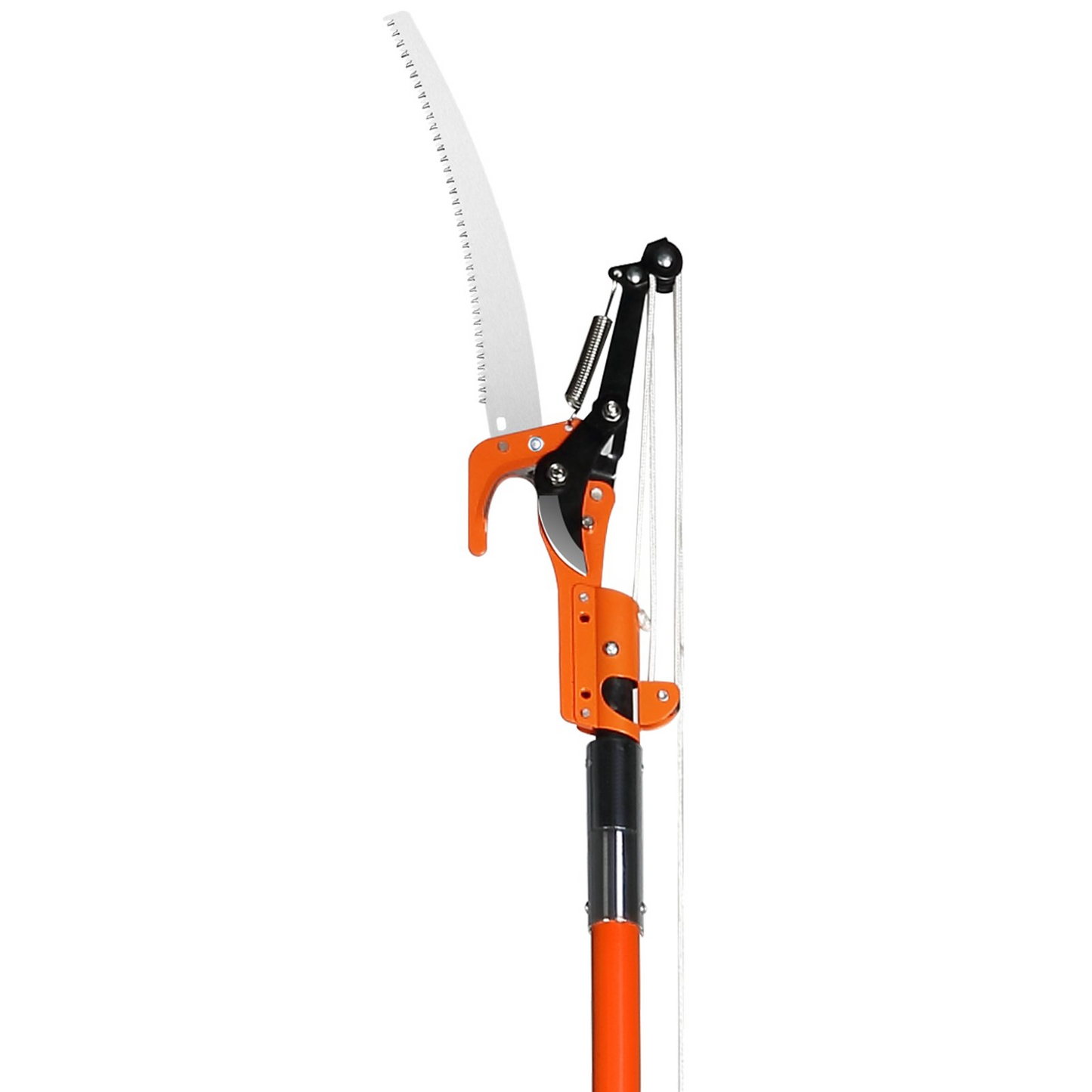 VEVOR Manual Pole Saw, 7.3-27 ft Extendable Tree Pruner, Sharp Steel Blade and Scissors High Branches Trimming, Branch Trimmer with Lightweight 8 Fiberglass Handles, for Pruning Palms and Shrubs