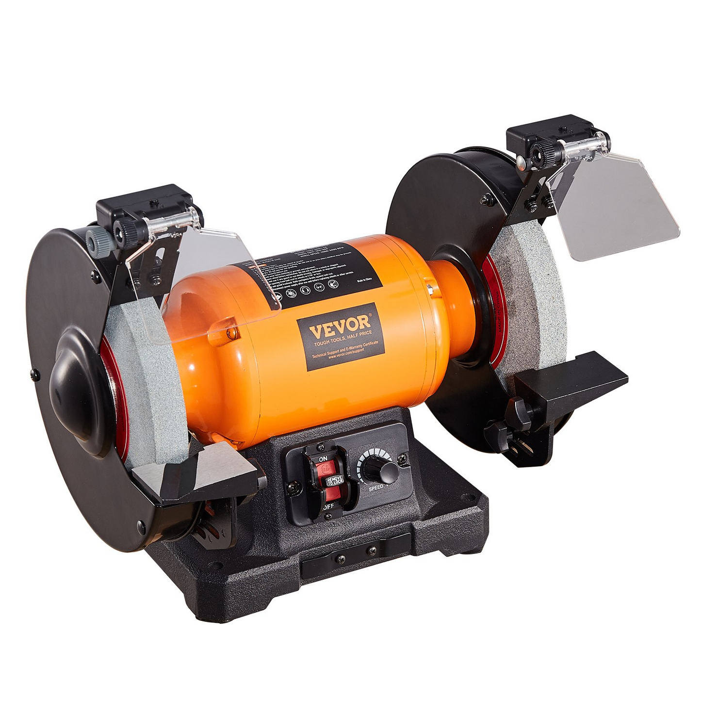 VEVOR Bench Grinder, 8 inch Variable Speed Bench Grinder with 5.0A Brushless Motor 1800-3795 RPM, Table Grinder with Cast-aluminum Tool Rest for Heavy Duty Sharpening Grinding Application