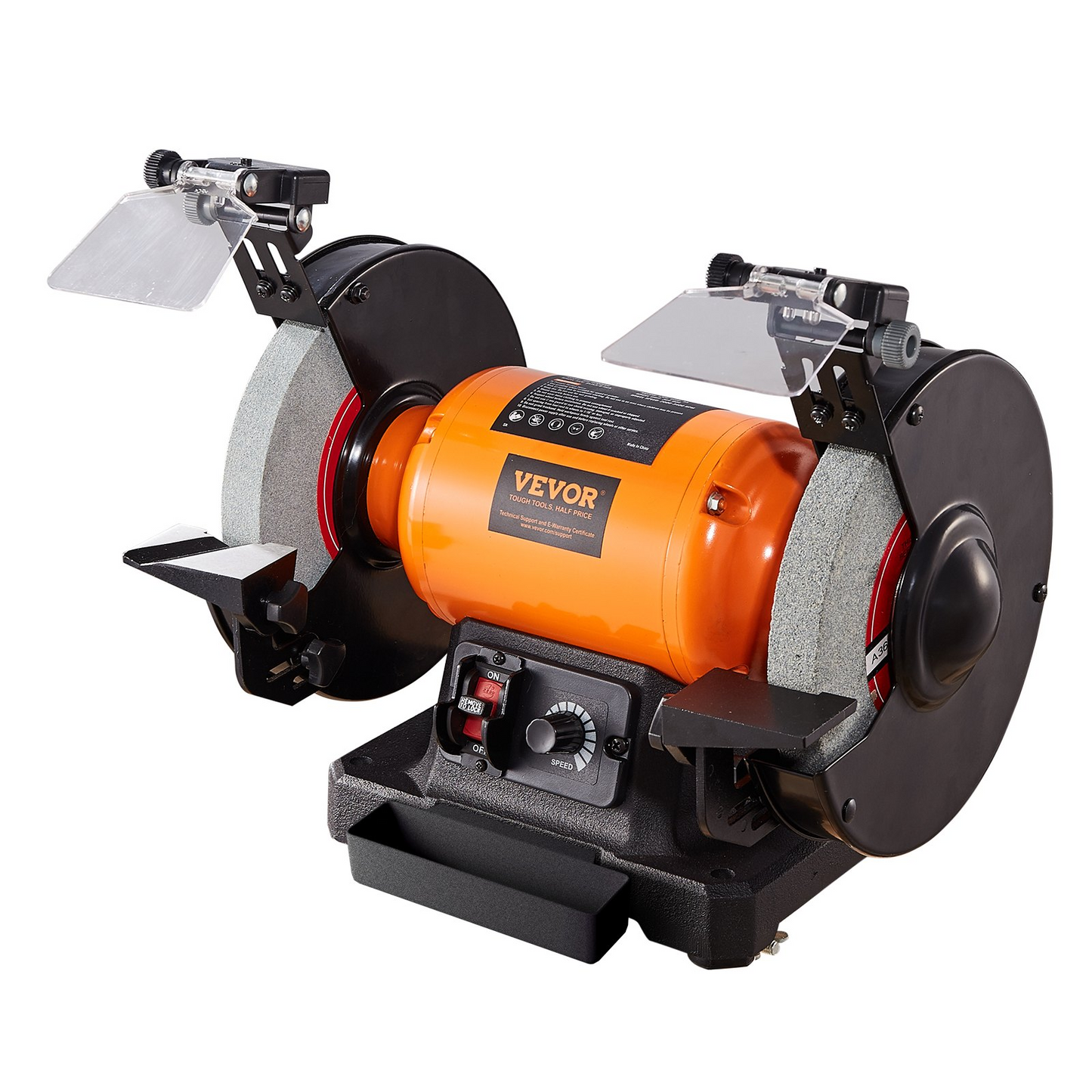 VEVOR Bench Grinder, 8 inch Variable Speed Bench Grinder with 5.0A Brushless Motor 1800-3795 RPM, Table Grinder with Cast-aluminum Tool Rest for Heavy Duty Sharpening Grinding Application