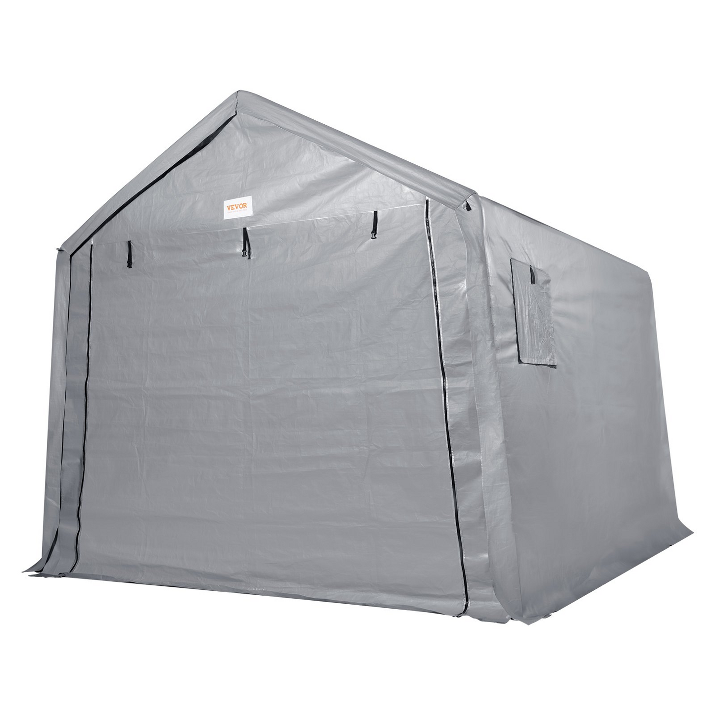 VEVOR Portable Shed Outdoor Storage Shelter, 7 x 12 x 7.36 ft Heavy Duty Instant Storage Tent Tarp Sheds with Roll-up Zipper Door and Ventilated Windows For Motorcycle, Bike, Garden Tools