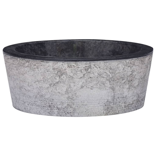 vidaXL Sink Black Ø15.7"x5.9" Marble