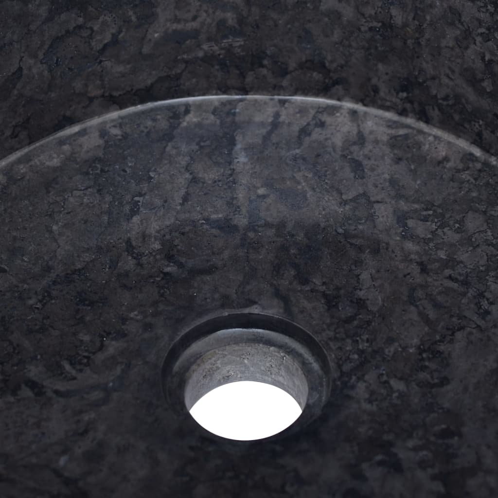 vidaXL Sink Black Ø15.7"x5.9" Marble