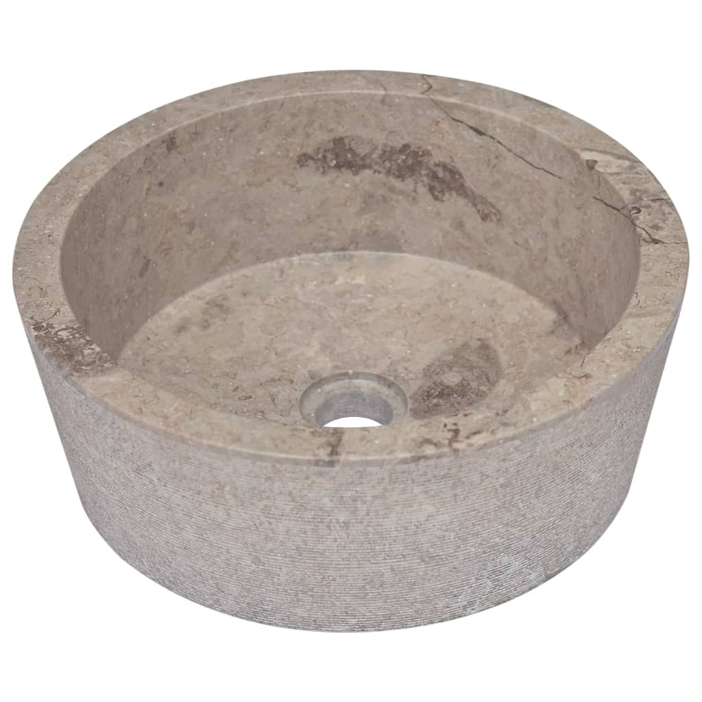 vidaXL Sink Gray Ø15.7"x5.9" Marble