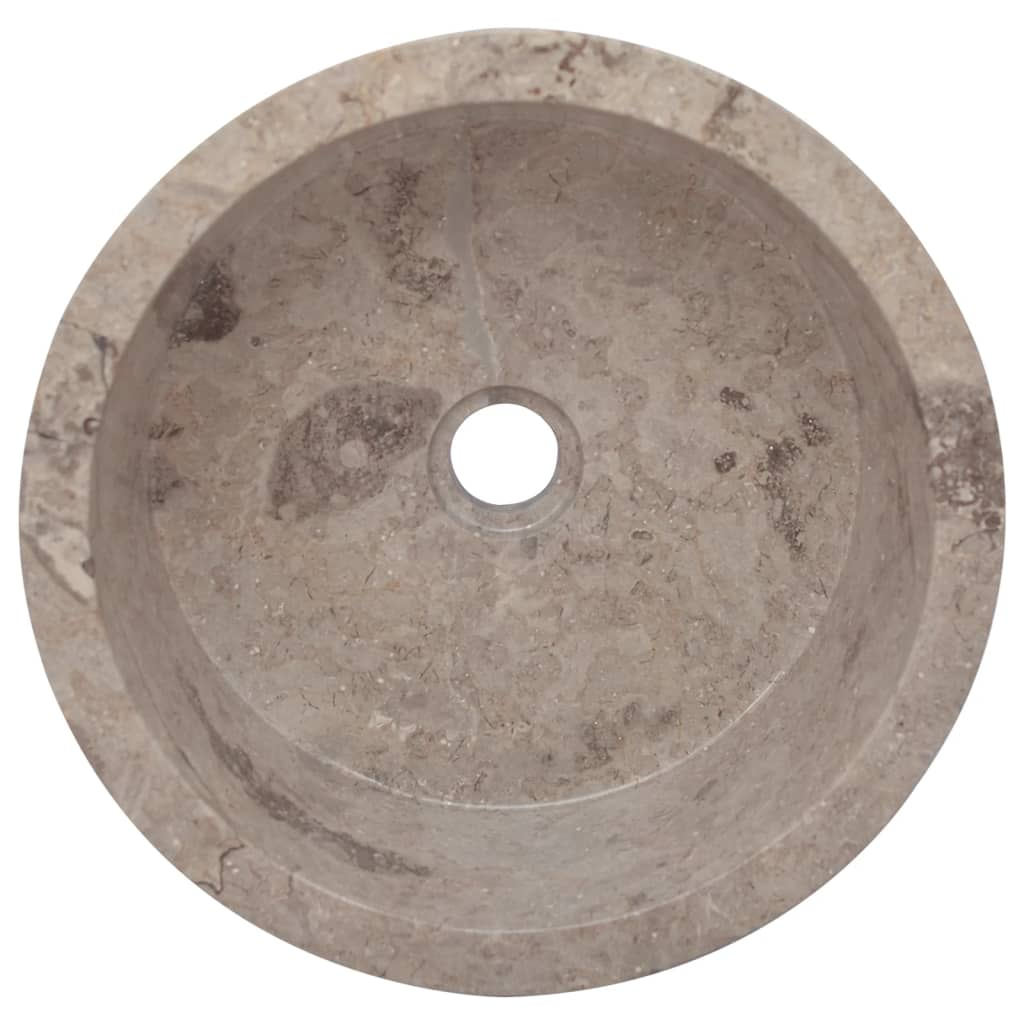 vidaXL Sink Gray Ø15.7"x5.9" Marble