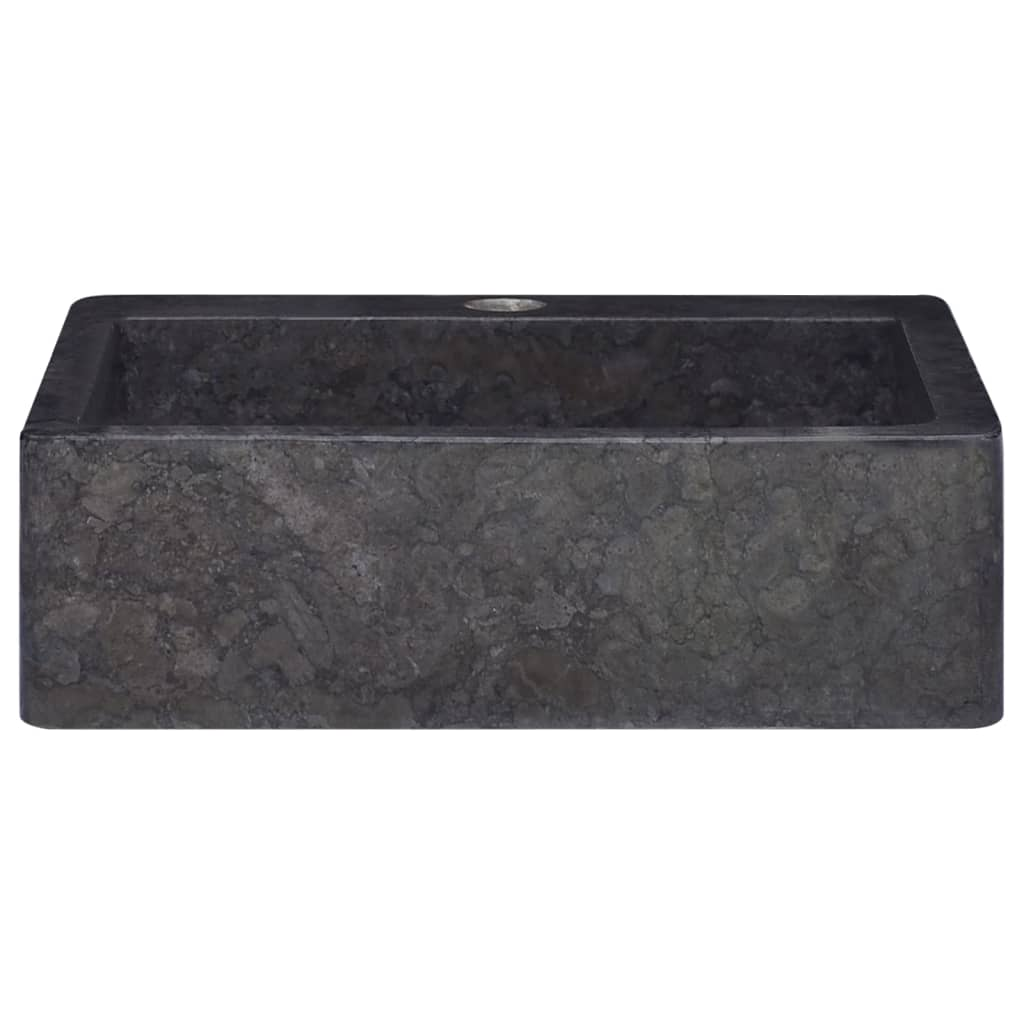 vidaXL Sink Black 15.7"x15.7"x4.7" Marble