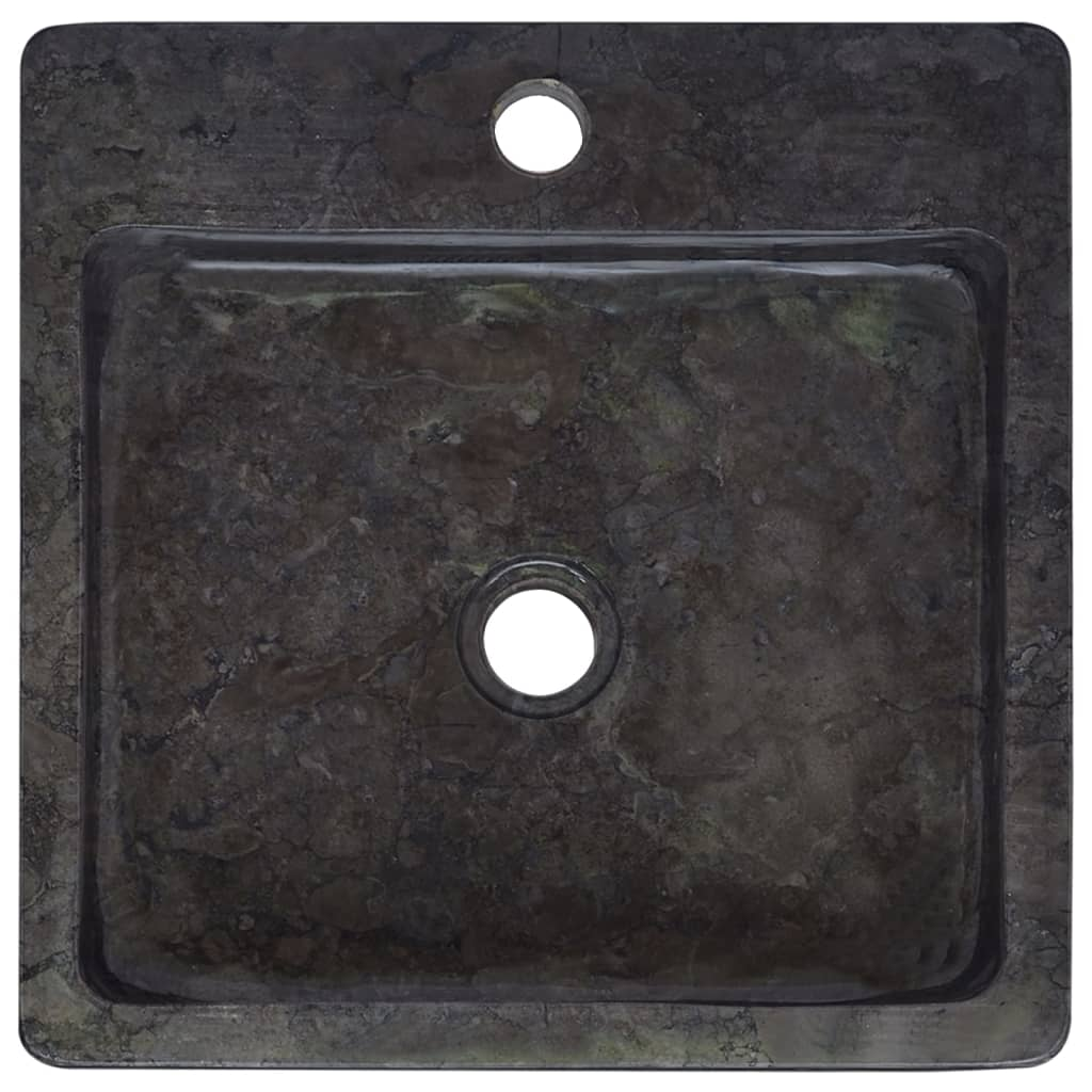 vidaXL Sink Black 15.7"x15.7"x4.7" Marble