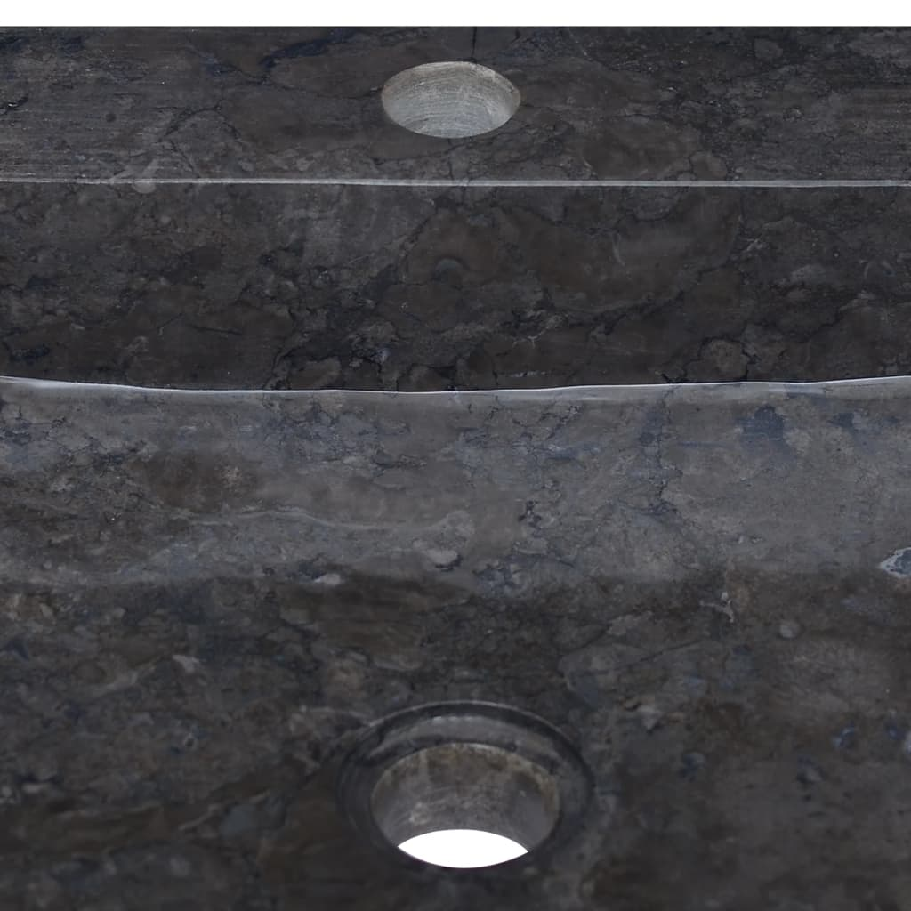 vidaXL Sink Black 15.7"x15.7"x4.7" Marble