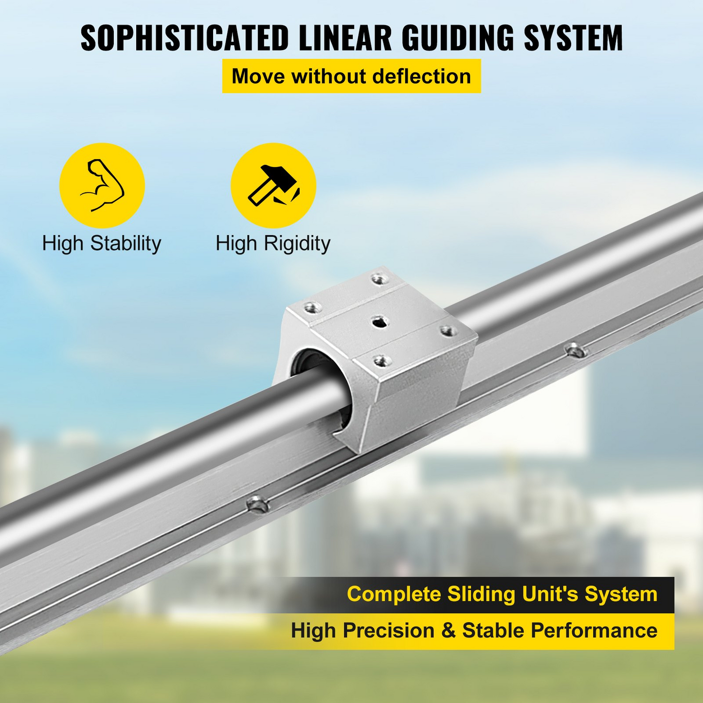 VEVOR Linear Rail, 2PCS SBR16-800mm, Linear Slide Guide 2 PCS Rail, 4 PCS SBR16UU Bearing Block for Automated Machines and Equipments