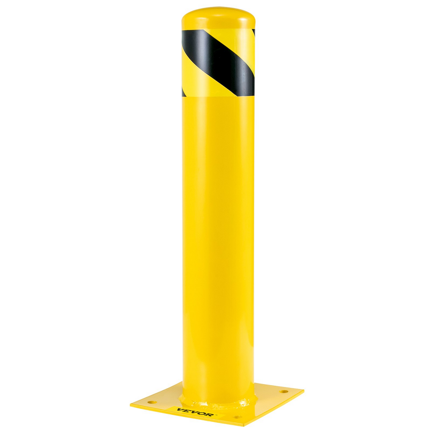 VEVOR Safety Bollard, 24"x5.5" Safety Barrier Bollard, 5-1/2" OD 24" Height Yellow Powder Coat Pipe Steel Safety Barrier with 4 Free Anchor Bolts for Traffic-Sensitive Area